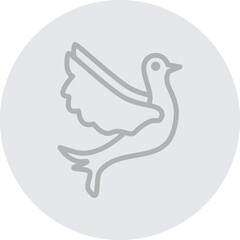 Pigeon Vector Line Grey Circle Grey