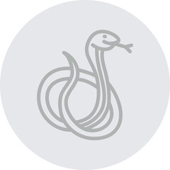 Obraz premium Snake Vector Line Grey Circle Grey