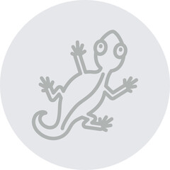 Lizard Vector Line Grey Circle Grey