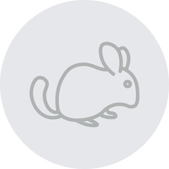 Chinchilla Vector Line Grey Circle Grey
