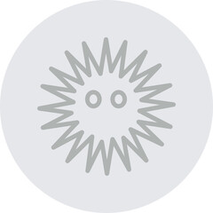 Sea Urchin Vector Line Grey Circle Grey