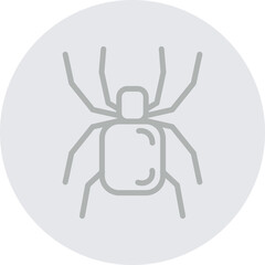 Tarantula Vector Line Grey Circle Grey