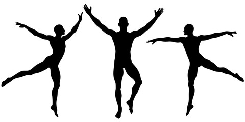 Dynamic Male Gymnast Silhouettes: Perfect for Sports Art and Apparel