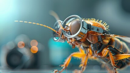 Fototapeta premium Fleas in high-end attire at soirée on dog's fur.