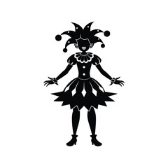 clown girl silhouette
