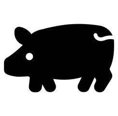 Pig Icon in Solid Style
