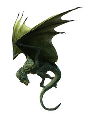 3d rendering dragon wyvern green fantasy creature © david