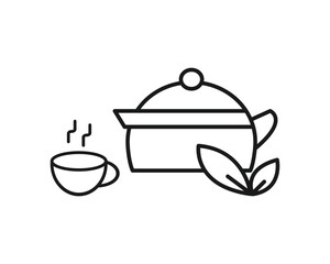 Teapot and cup icon vector symbol design illustration