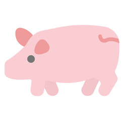 Pig Icon in Flat Style