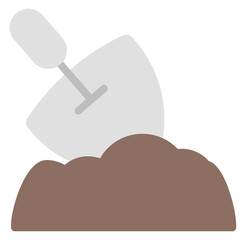 Shovel Icon in Flat Style