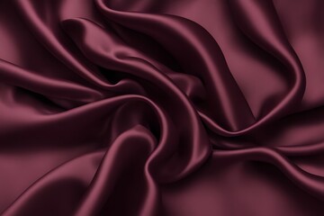 A deep burgundy silk fabric with a polished luxurious texture, AI Generated