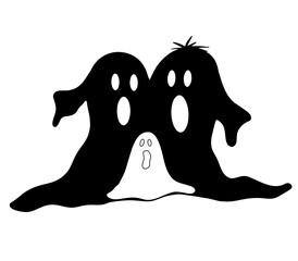 Halloween ghost, Halloween element isolated on transparent background. Vector illustration