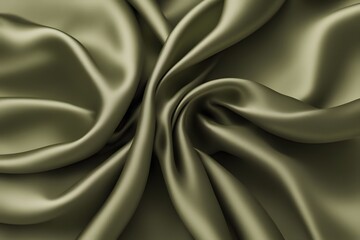 Obraz premium A muted olive green silk fabric with a soft understated shine, Ai Generated