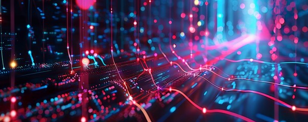 Obraz premium Featuring a sharp focus and UHD 4K resolution, this digital background is perfect for highlighting technological operations.