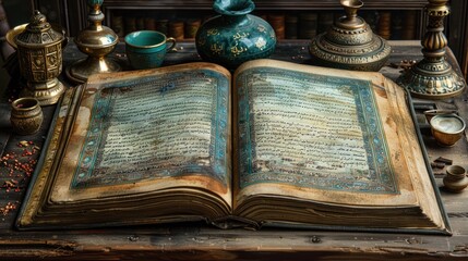 Ancient Book with Arabic Script