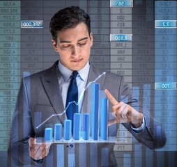 Man in stock trading business concept