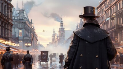 Dramatic time-travel journey with deep colors and stark contrasts, emphasizing intense historical shifts and temporal changes.