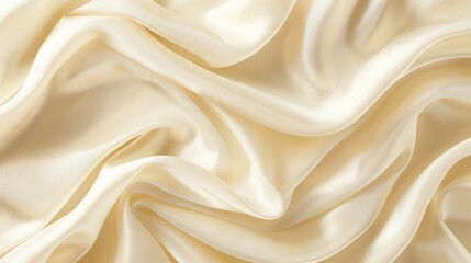 Obraz premium Close-up of a smooth, cream colored fabric with soft waves.