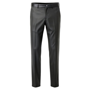 Sleek black pants isolated on transparent background