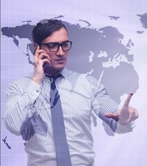Businessman in global business concept