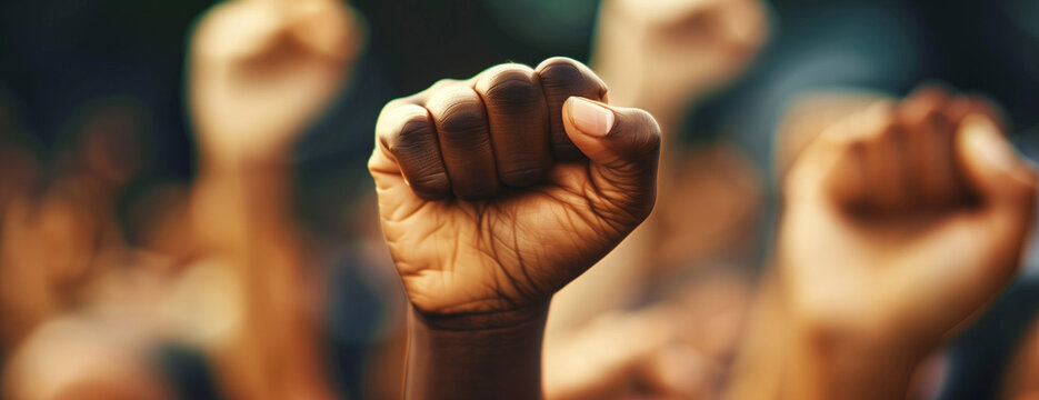 Fist protest, hand activist, people social fight