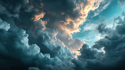 The Sky Is Dark Covered With Dark Clouds Cloudscape Background