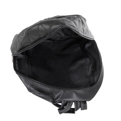 Close up of inside women bag compartments with two pockets. Roomy inner part of bag