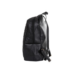 Side side of leather black backpack isolated on transparent background png