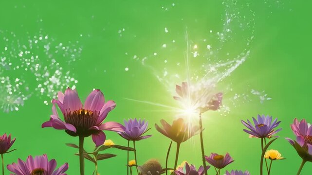 A hint of pixie dust and a sprinkle of magic sparkles brought life back to the wilted flowers in the garden. Green screen chromakey