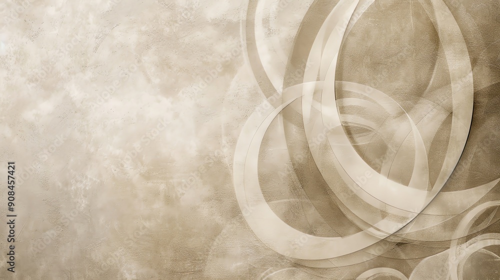 Wall mural an abstract background with swirling lines on a tan textured surface.