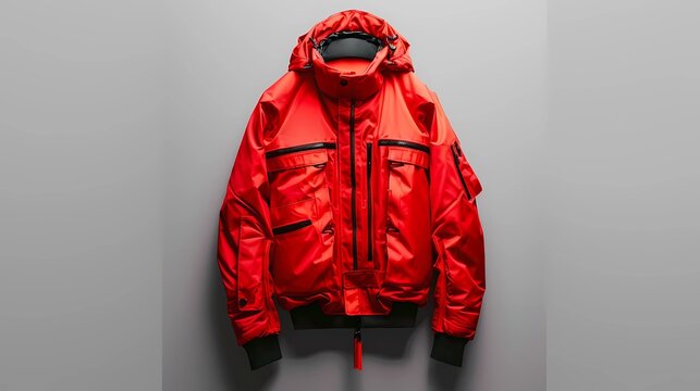 A techwear jacket against a color gradient, mockup, Generative AI illustrations 