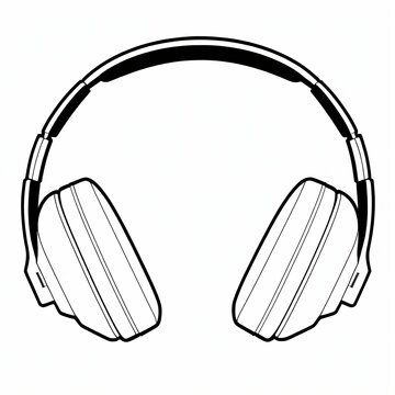 recommend clip art: A simple outline of a pair of headphones, focusing on their form.