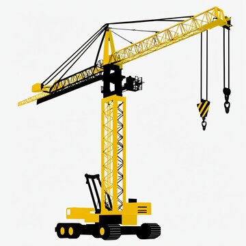 recommend clip art: A simple outline of a construction crane, emphasizing its structure.