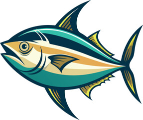 Obraz premium Yellowfin tuna silhouette. Vector illustration EPS