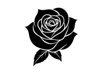 Rose Silhouettes and Botanical Art: Classic Black and White Illustrations