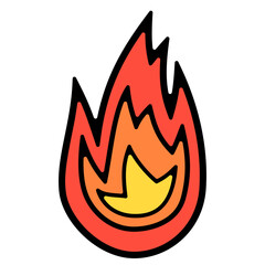 Fire Filled Line Icon Vector Illustration 