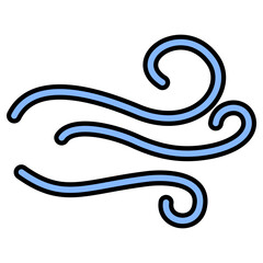 Wind Filled Line Icon Vector Illustration 
