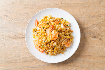 fried shrimps fried rice on plate