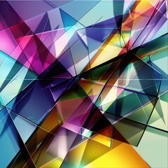Fototapeta premium Background of glass elements, various geometric glass shapes.