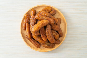 sun dried banana on plate