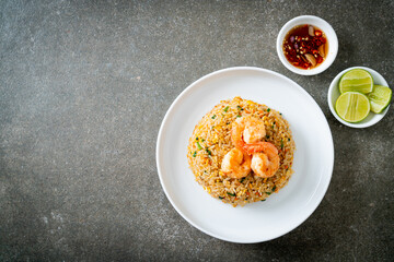 fried shrimps fried rice on plate
