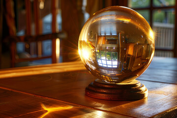Magic crystal ball on a table