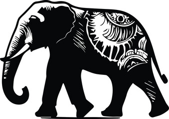 Elephant Silhouette – Elegant Wildlife Vector Art