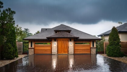 Rain falls from clouds, droplets of water descending to Earth. It nourishes plants, fills rivers, and cleanses the air.