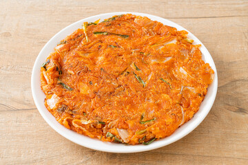 Korean Kimchi pancake or Kimchijeon