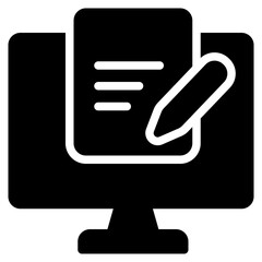 Elearning Icon in Solid Style