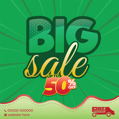 Fototapeta premium Big sale up to 50 percent sale banner design vector 