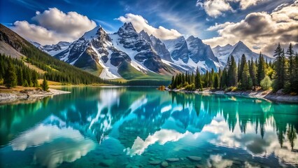 Majestic Mountain Reflection in Still Water.