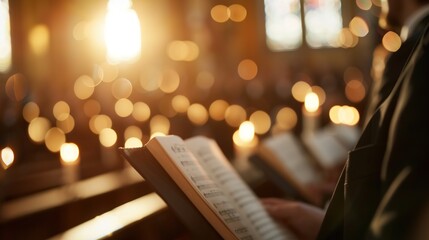 Divine Harmony: Christian Choir Singing Hymns in Cathedral for Worship and Unity