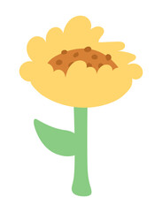 Sunflower vector illustration. Suitable use for boutique, skincare, botanical, sticker, design decoration, and more
